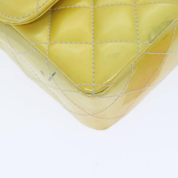 CHANEL Matelasse Backpack Patent Leather Yellow Silver CC - Picture 16 of 16